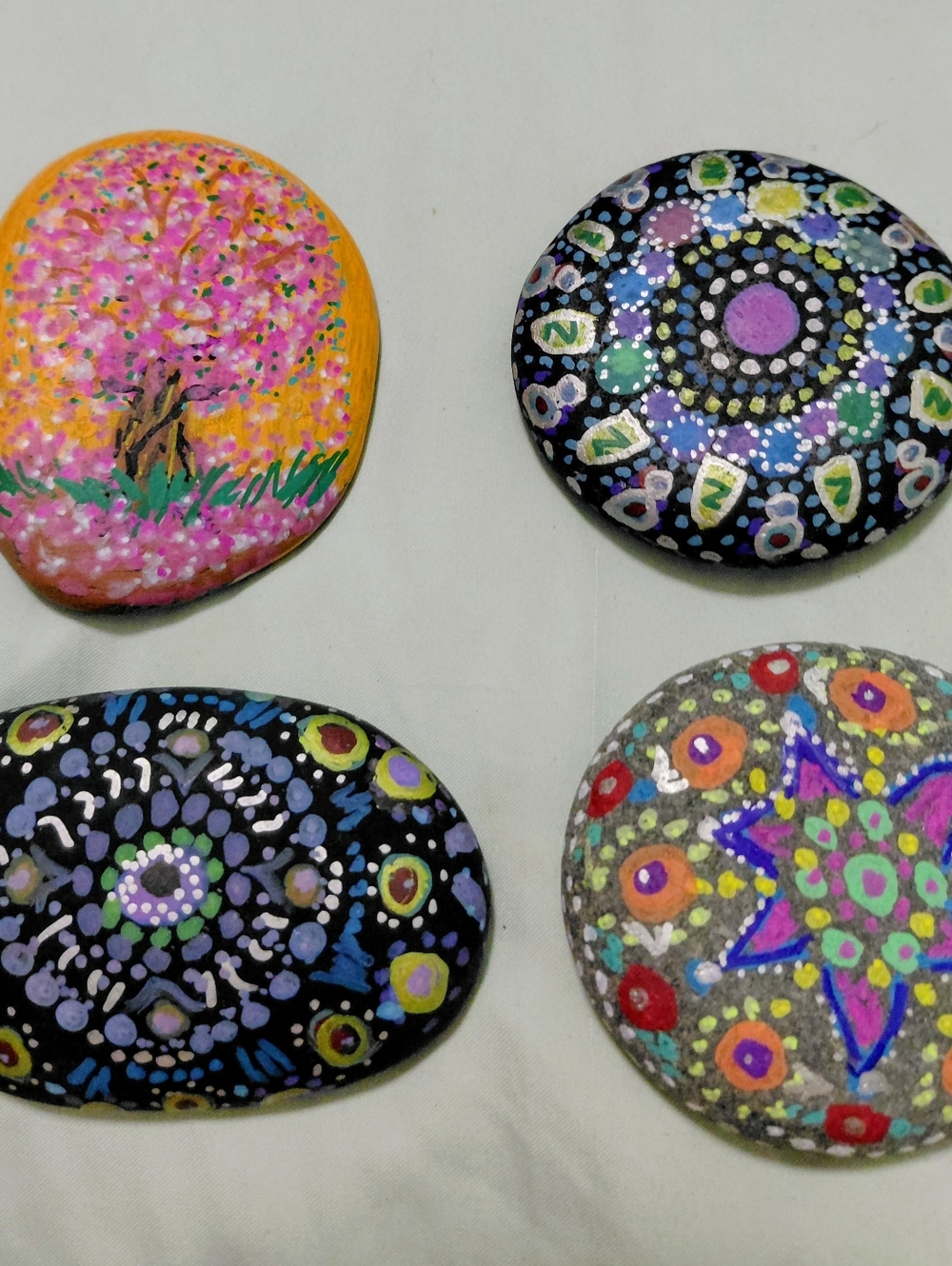Hand-Painted Decorative River Stones - Multicolor Home Art + Free Gift - Picture 2 of 2